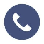 Blaues Telefonhörersymbol für Kontaktaufnahme